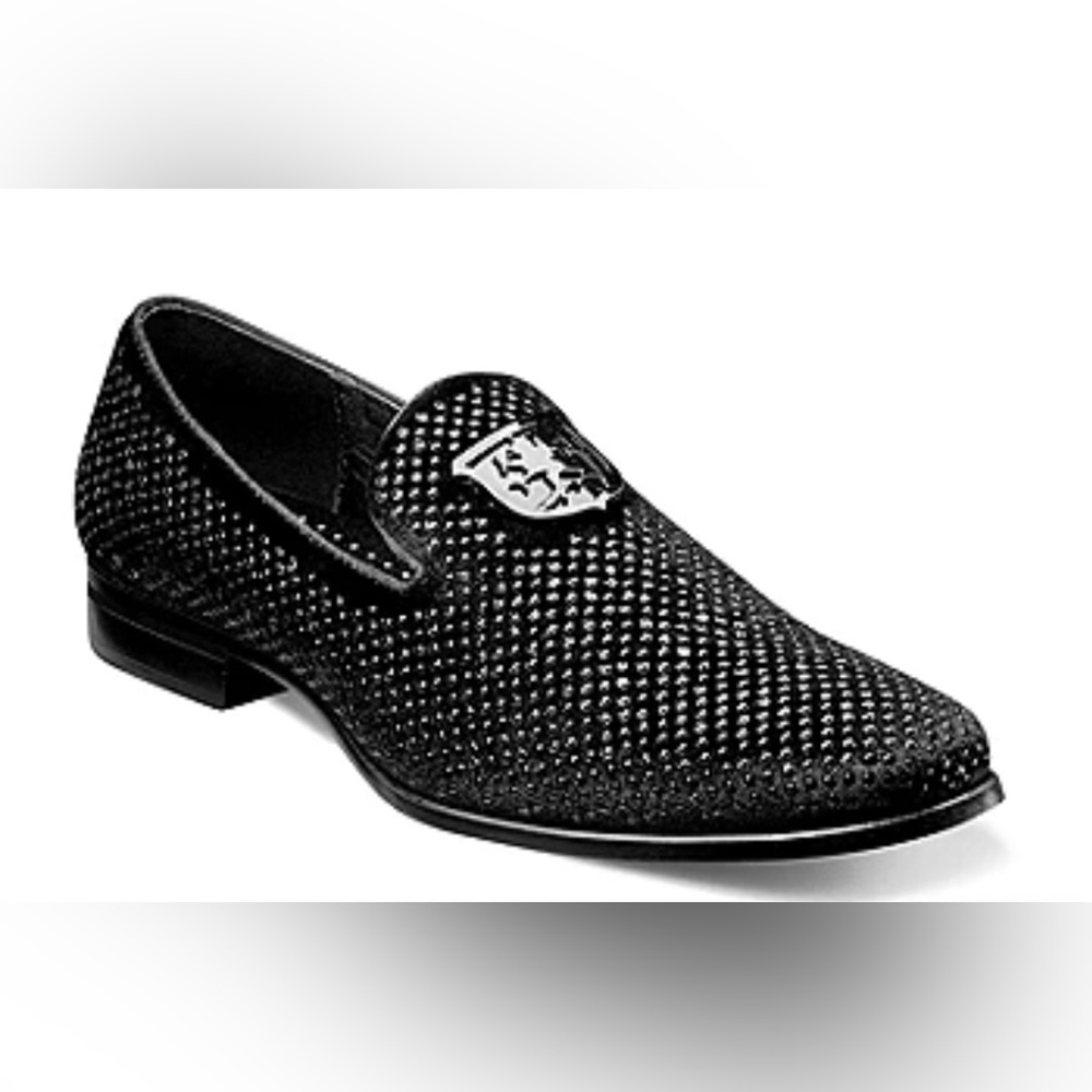 Stacy Adams Black Studded Slip-On Loafer Sz 10